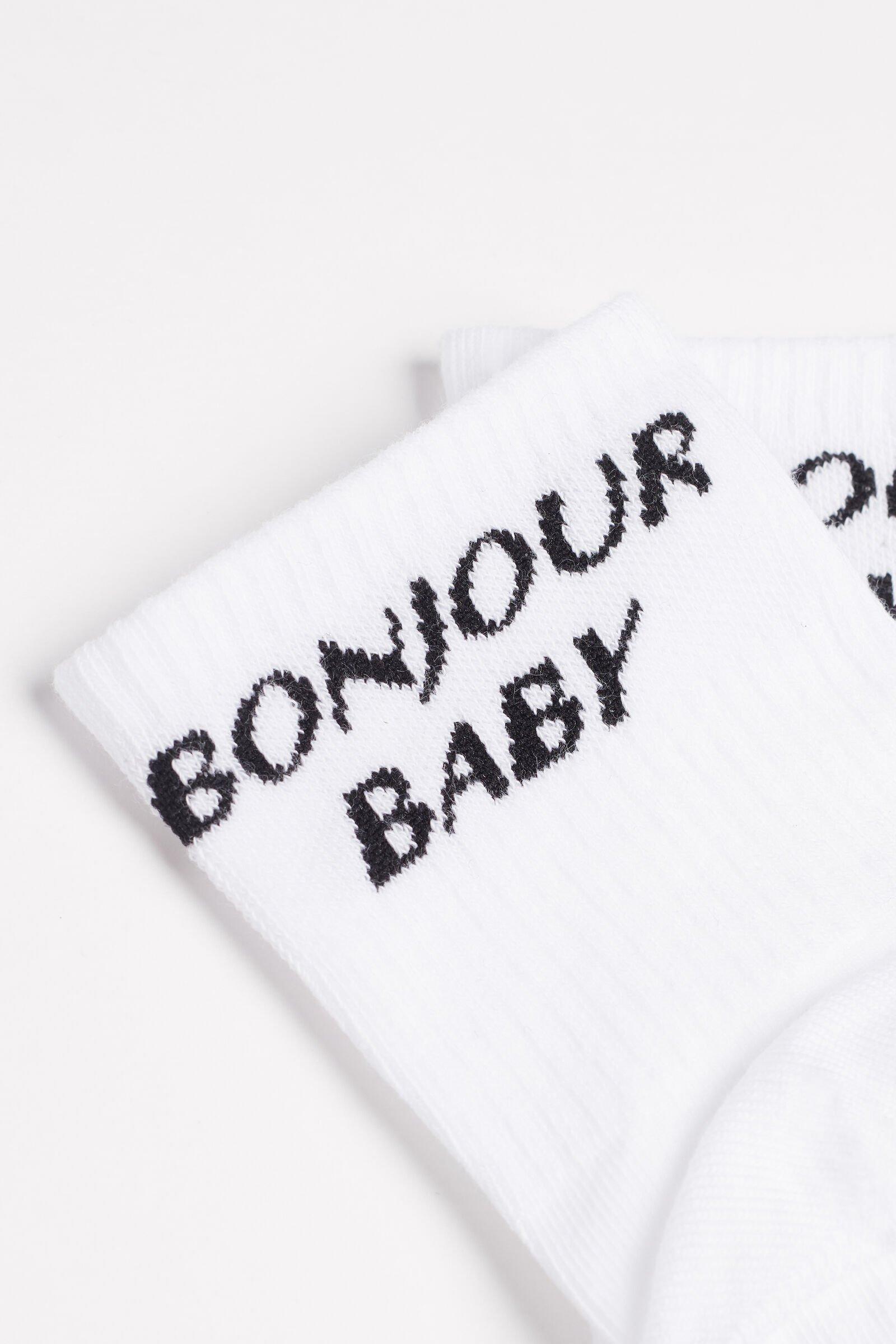 WHITE Short Cotton '90s Patterned Sports Socks, 5701_675U, large image number 3