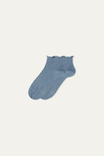 Blue Patterned Trainer Socks, 5701_679U, large image number 0