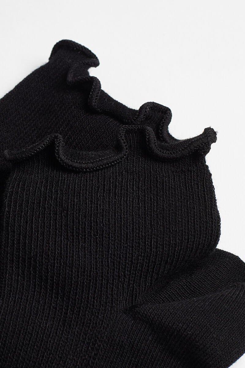BLACK Patterned Trainer Socks, , large image number 1
