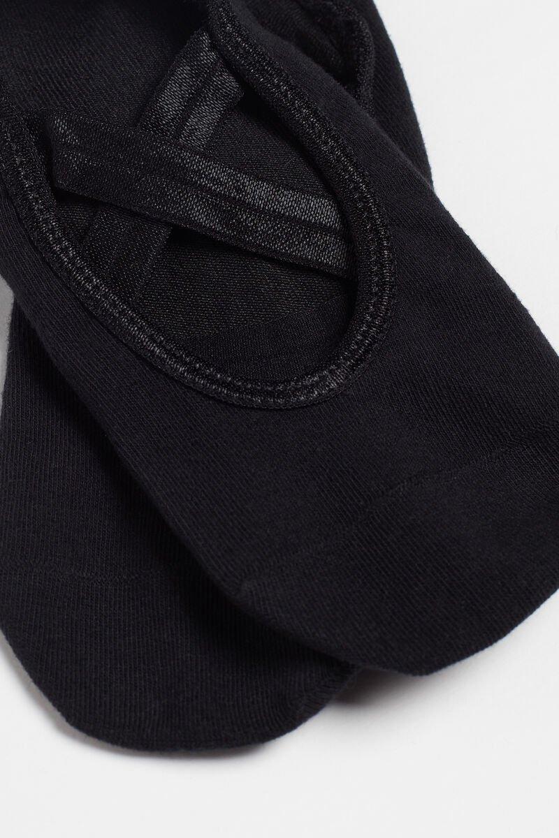 Tezenis - Black Criss-Cross Elastic Non-Slip Slipper Socks