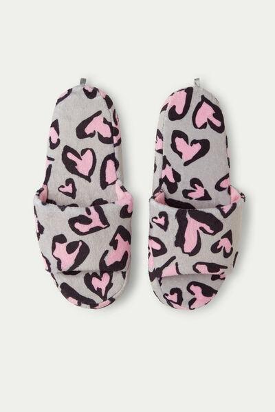 Grey Hearts Patterned Sliders, 5701_664U, large image number 0