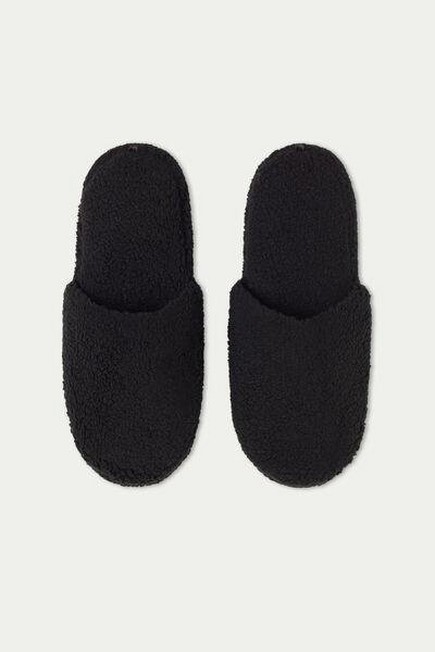 Tezenis - BLACK Fur Slip-Ons/Slippers
