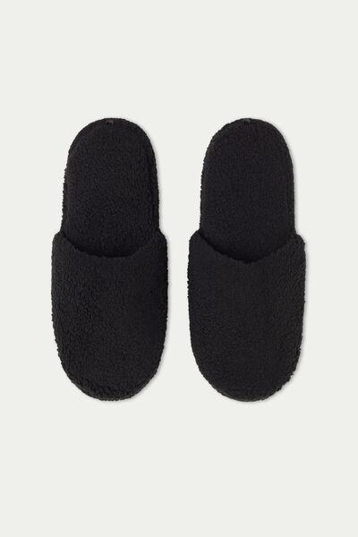 BLACK Fur Slip-Ons/Slippers, , large image number 0