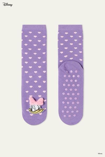DAISY DUCK PURPLE Disney Application Non-Slip Socks, , large image number 0