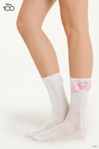 Cream Disney 100 3/4 Length Cotton Socks, , large image number 0