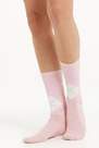 Tezenis - Pink Cotton 3/4 Length Socks With Applications