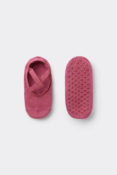Pink Non-Slip Pilates Slipper Socks, 5701_322Y, large image number 0