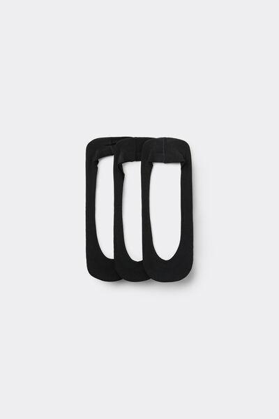 Black No-Show Socks, Set Of 3, Black, large image number 0