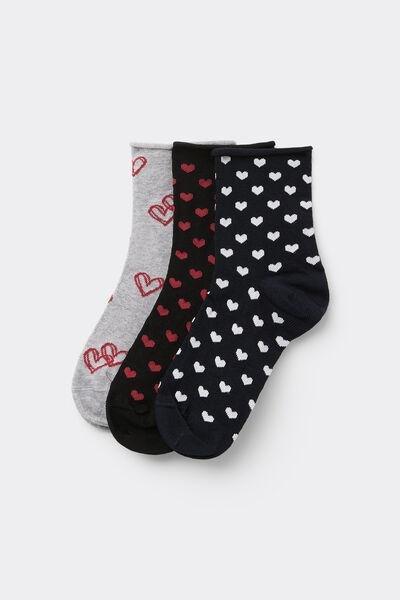 Multicolour Short Patterned Socks, Set Of 3, 5701_673Y, large image number 0