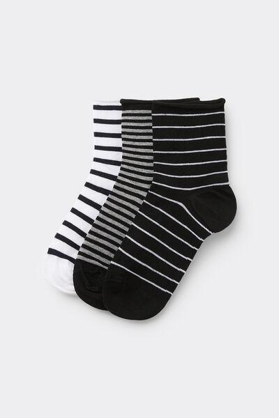 Multicolour Patterned Socks, Set Of 3, 5701_688Y, medium