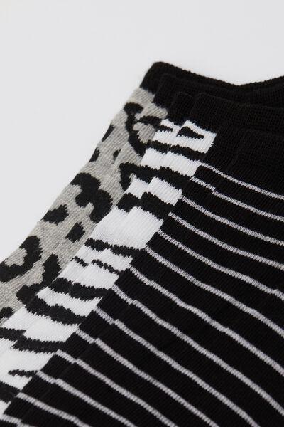 Multicolour Patterned Socks, Set Of 3, 5701_668Y, medium
