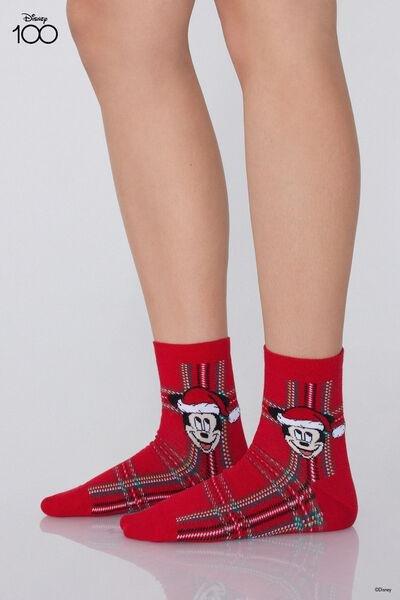 Red Disney Mickey Mouse Short Socks, 5701_213Y, large image number 0