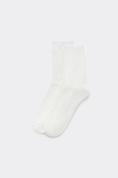 White Thick Nordic Patterned 3/4 Socks, 5701_749Z, large image number 0