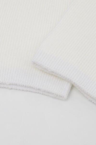 White Thick Nordic Patterned 3/4 Socks, 5701_749Z, large image number 2