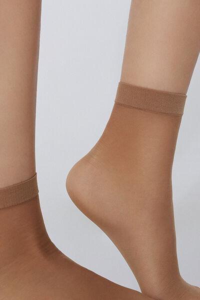 20 Denier Sheer Short Socks, Black, Natural Nude, large image number 2