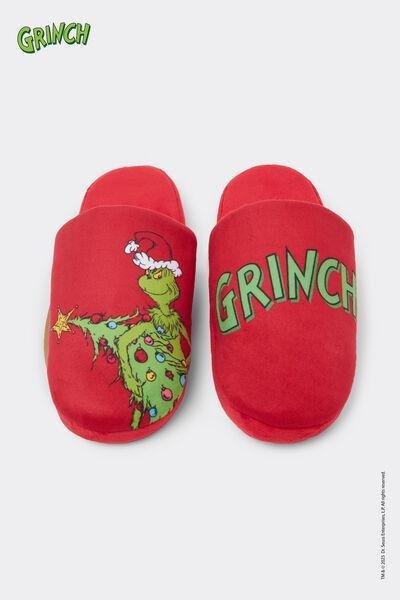 Red The Grinch Embroidery Indoor Slippers, 5701_147Z, large image number 0