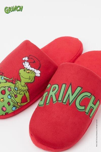 Red The Grinch Embroidery Indoor Slippers, 5701_147Z, large image number 1