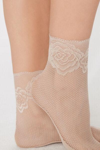 Black/Nude Short Tulle Socks , Set Of 2, 5701_473Z, medium
