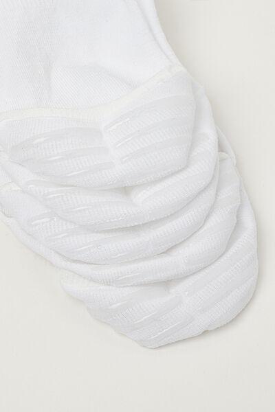 Multicolour No-Show Socks, Set Of 5, White, large image number 3