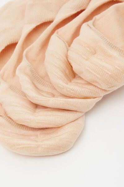 Beige No-Show Cotton Socks, Set Of 5, Natural Nude, large image number 1