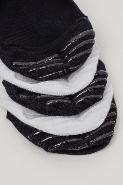 أزرق / أبيض 5 &times; جوارب قطنية بدون حضور ، للنساء, Blue/white, large image number 3