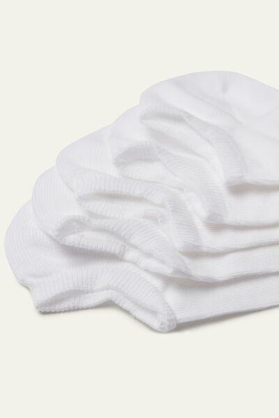 White Plain Ultra Short Socks, Set Of 5, , large image number 3