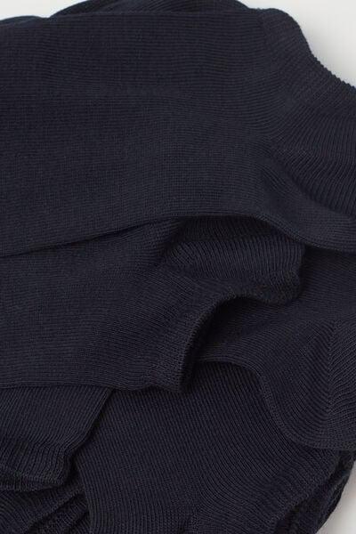 Navy Cotton Trainer Socks, Set Of 5, Blue, large image number 1