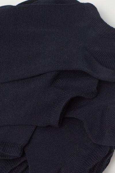 Navy Cotton Trainer Socks, Set Of 5, Blue, large image number 2