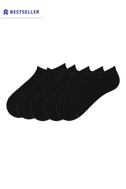 Tezenis - أسود 5 × جوارب قطنية قصيرة ، نسائي