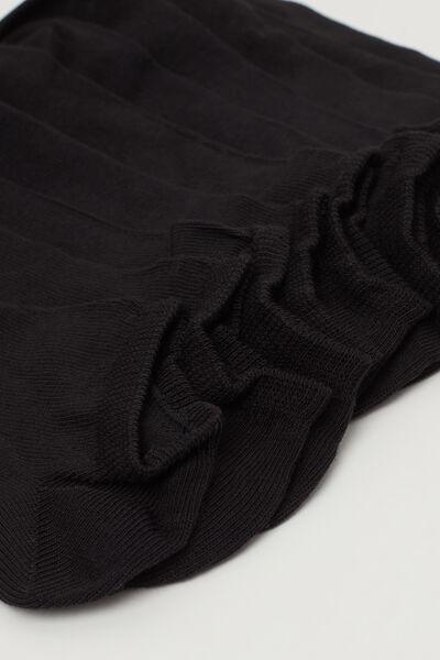 Multicolour Plain Ultra Short Socks, Set Of 5, Black, large image number 5