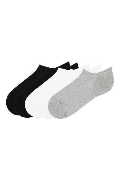 Multicolour Plain Ultra Short Socks, Set Of 5, , large image number 0