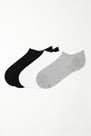 Tezenis - أسود / أبيض / رمادي 5 × جوارب قطنية قصيرة ، للنساء