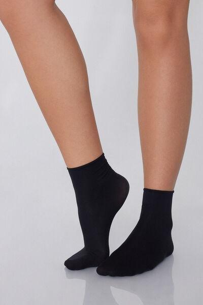 50 Denier Short Socks, Black, , medium