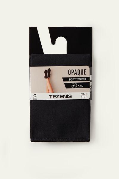 جوارب من الأليا" الدقيقة ناعمة الملمس مقاس 2 &times; 50 دن ، للنساء, Black, large image number 4