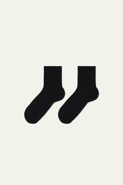 Multicolour Short Ribbed Recycled Cotton Socks, Set Of 3, Black, large image number 1