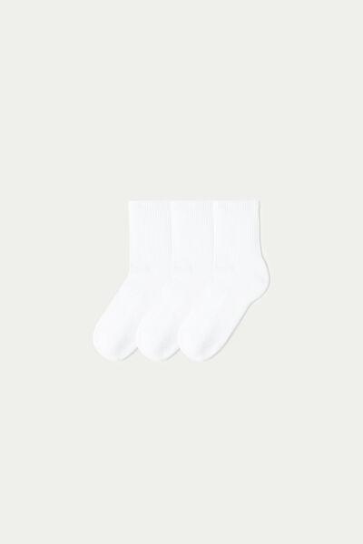 Multicolour Short Sports Socks, Set Of 3, White, large image number 1