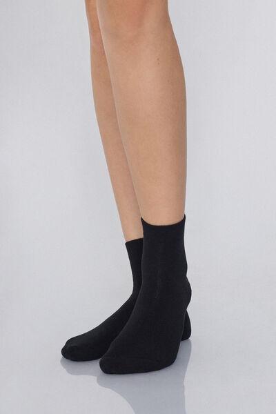 Black Short Socks, Black, large image number 0