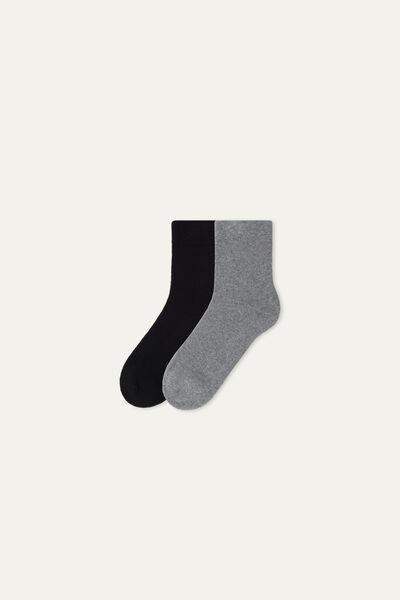 Grey Short Thermal Cotton Socks, 5701_9301, large image number 1