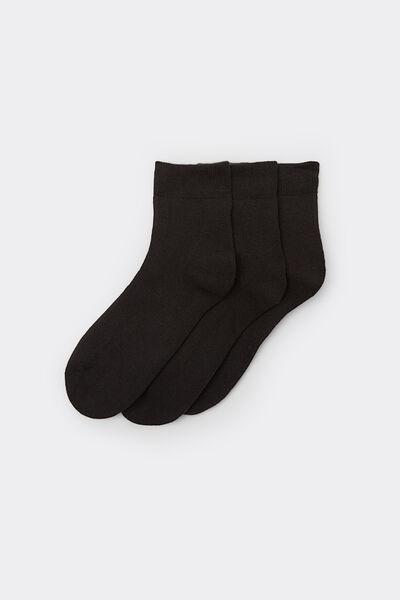 Black Short Socks, Set Of 3, Black, large image number 1