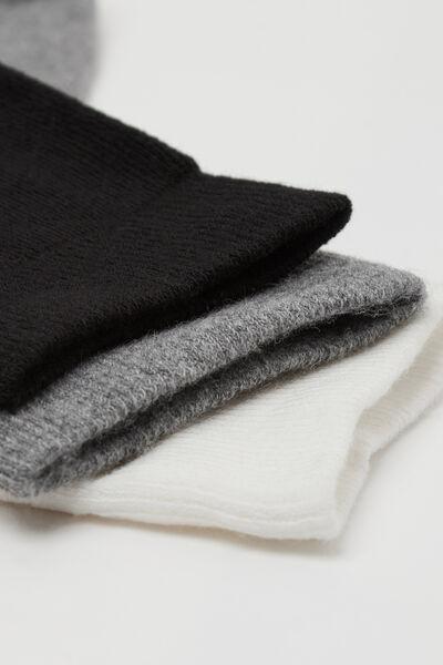3 Pairs Thermal Cotton Ankle Socks, 5701_638Y, medium