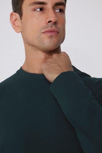 Green Long-Sleeved Plush Viscose Top, 5701_132J, large image number 3