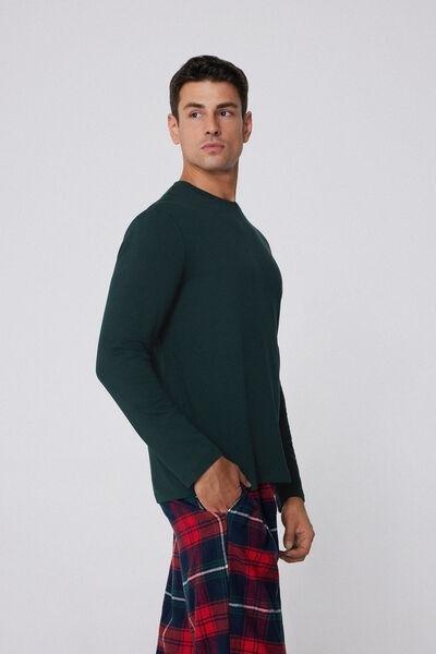 Green Long-Sleeved Plush Viscose Top, 5701_132J, large image number 5