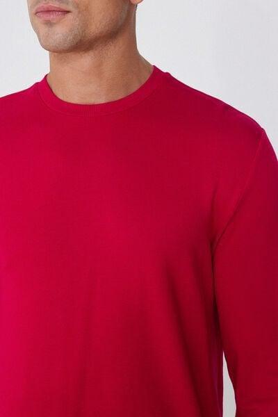 Red Long-Sleeved Plush Viscose Top, 5701_873V, large image number 2