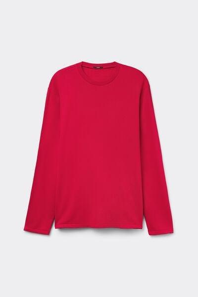 Red Long-Sleeved Plush Viscose Top, 5701_873V, large image number 3