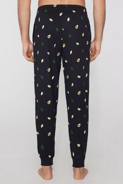 Navy Long Cuffed Cotton Pants, 5701_247Z, large image number 2