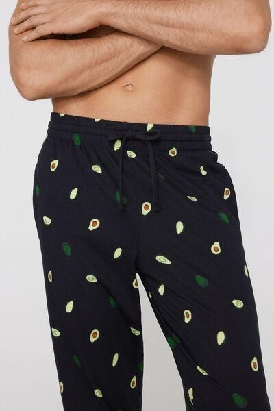 Navy Long Cuffed Cotton Pants, 5701_247Z, large image number 3