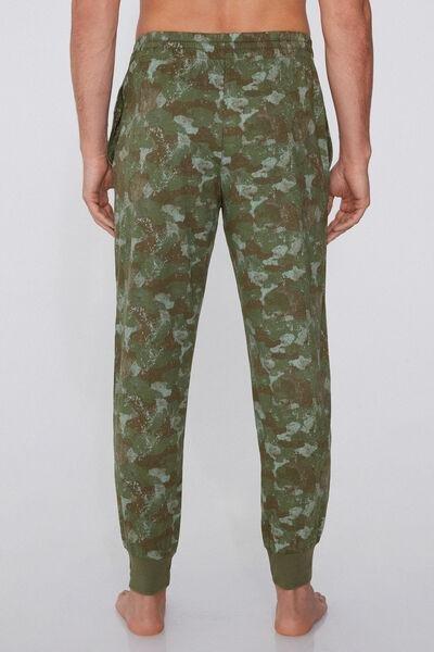 VERDE STAMPA MIMETIC Long Cuffed Cotton Trousers, , large image number 2