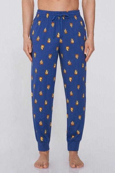 Blue Long Cuffed Trousers, , medium