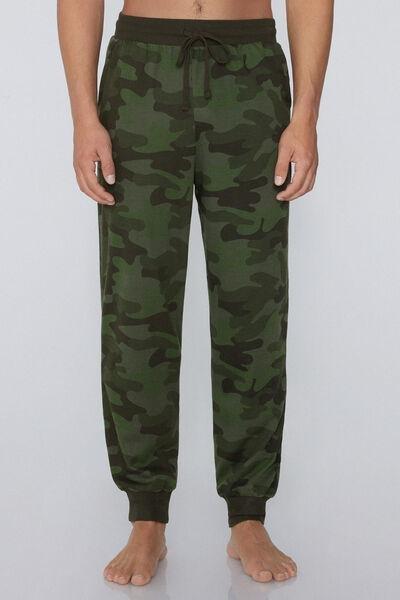 Brown Patterned Cotton Joggers, 5701_798Y, medium