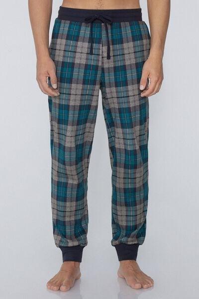Green Patterned Cotton Joggers, 5701_799Y, large image number 0